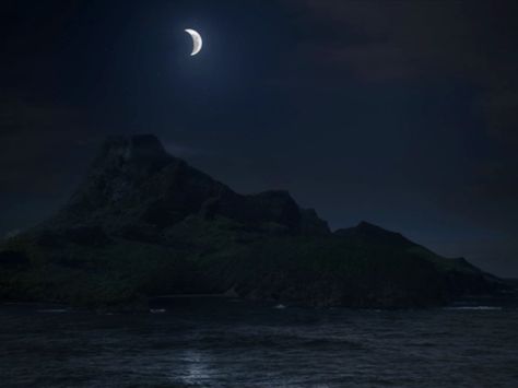 Mako Island Painting, Mysterious Island Aesthetic, Night Island Aesthetic, Mako Island Moon Pool, Island Night Aesthetic, Spooky Island Aesthetic, Dark Island Aesthetic, Island Aesthetic Dark, Mako Island Aesthetic