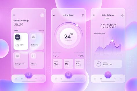 Premium Vector | Gradient glassmorphism instagram post Mobile App Design Templates, Application Ui Design, Social App Design, Ux Design Trends, App Ui Ux Design, Ux Design Mobile, Mobile App Templates, App Design Layout, Ui Design Trends