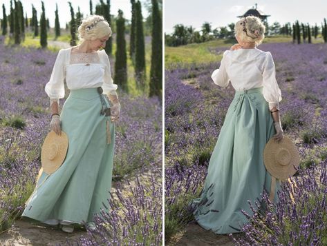 Couture, Edwardian Casual Dress, Edwardian Inspired Outfits, Edwardian Inspired Fashion, Cottage Skirt, Edwardian Combinations, Farm Dresses, Edwardian Fashion Dresses, Patterns Skirt