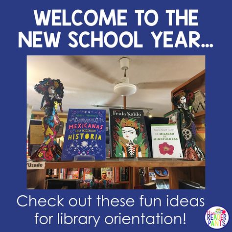 This is a collection of fun ideas for middle school library orientation. It includes video clips, an elementary vs middle school presentation, and more! School Library Activities, Middle School Library, Library Orientation, Middle School Libraries, Elementary School Library, High School Library, Library Skills, Ninth Grade, Elementary Library