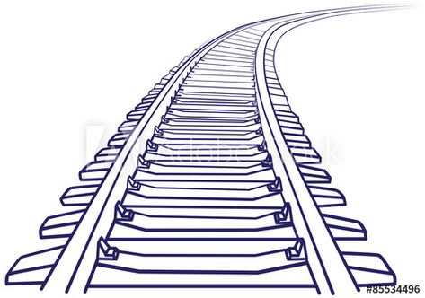 Stock Image: Curved endless Train track. Sketch of Curved Train track. Outlines. Drawing Tips, Track Drawing, Perspective Drawing, Train Tracks, Pictures To Draw, Cartoon Drawings, Railroad Tracks, Royalty Free Images, Outdoor Blanket