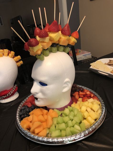 Exorcist Themed Party, Emo Food Puns, Weird Birthday Party Themes, Emo Party Snacks, Goth Decor Party, Slipknot Birthday Party, Grunge Bday Party, Midlife Crisis Theme Party, Gothic 18th Birthday