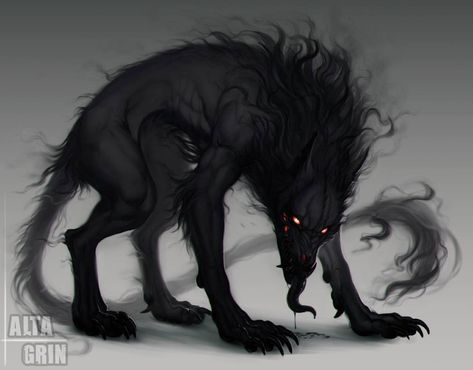 Shadow Creatures, Shadow Wolf, Fantasy Wolf, Creature Artwork, Canine Art, Fantasy Beasts, Monster Concept Art, Fantasy Monster, Fantasy Creatures Art