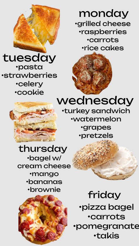 lunch ideas! Lunch Ideas For School High School, Food Ideas For Lunch At School, 8th Grade Lunch Ideas, Quick Easy School Lunches, Things To Make For Lunch For School, Bagel Sandwich Ideas Lunch, Easy Teen Lunches, Lunch Ideas Healthy School, Lunch Ideas When You Have No Food