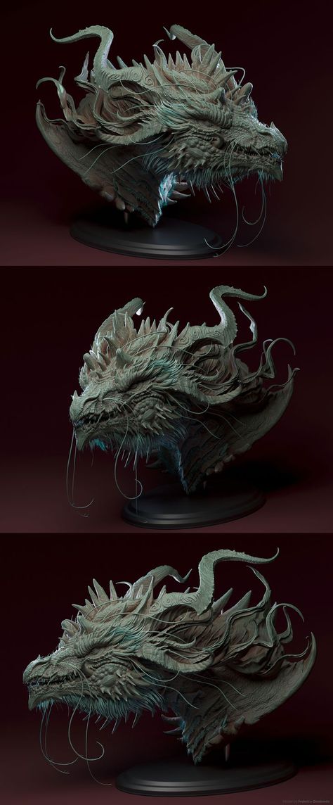 Oriental Dragon Bust 3d model figure Dragon 3d, Digital Sculpting, Dragon Sculpture, Bust Sculpture, Dragon Statue, Dragon Scale, Dragon Artwork, Sculpting Clay, 3d Modelling