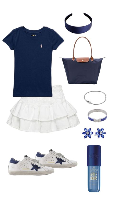 #aesthetic #blue #summer #vsco #stockholm #style School Summer Outfits Aesthetic, Classy Blue Outfit, Stockholm Skirt Outfit, Stockholm Outfits Summer, Shein Stockholm Style, Summer Stockholm Outfits, Stockholm Girl Outfits, Outfit Bleu Marine, Stockholm Style Women