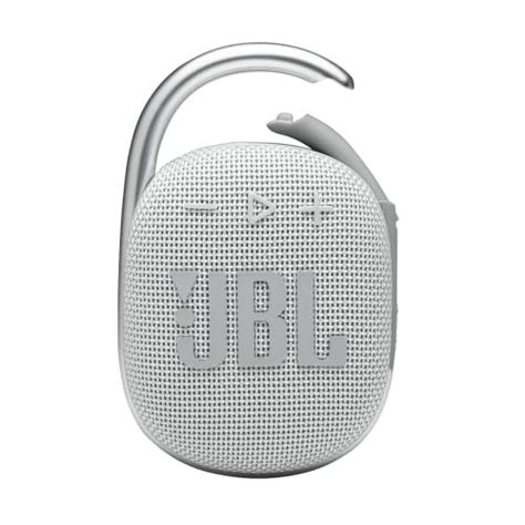 JBL Clip 4, White - Portable Bluetooth 5.1 Speaker - Up to 10 Hours of Play - Waterproof & Dust Resistant - Includes Noise & Echo-Canceling Speakerphone Water Proof Speaker, Jbl Mini Speaker, Jbl Clip 4, White Speakers, Jbl Speakers, Travel White, Mini Bluetooth Speaker, Wishlist 2024, Waterproof Speaker