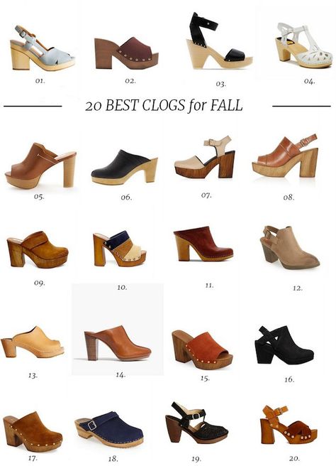 20 Best Clogs for Fall Clogs Outfit, Best Shoes, Clog Heels, Womens Shoes High Heels, Fall Shoes, Clogs Shoes, Womens Clogs, Effortless Chic, Shoe Style