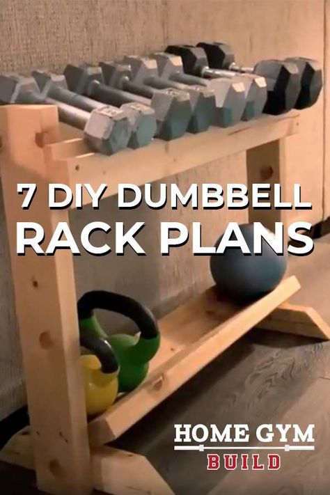 Weight Storage Ideas, Diy Dumbbell Rack, Garage Gym Ideas Layout, Diy Dumbbell, Garage Gym Flooring, Gym Rack, Home Made Gym, Home Gym Storage, Home Gym Basement