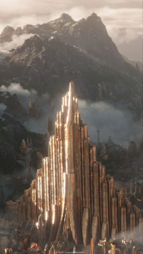 Asgard Palace Interior, Asgard Palace, Marvel Landscape, Marvel Locations, Asgard Aesthetic, Mcu Wallpaper, Asgard Marvel, Rose Glasses, Avengers Universe