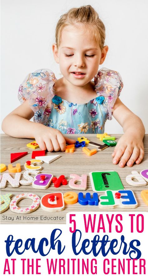 5 Ways to Teach Letters in the Preschool Writing Center Preschool Writing Center Activities, Preschool Writing Center, Owls Preschool, Preschool Letter Activities, Snowman Preschool, Writing Picture Prompts, Autumn Preschool, Writing Center Preschool, Writing Activities For Preschoolers