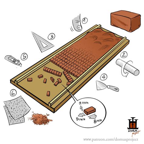 Gameboard Design, Miniature Bricks, Das Clay, Brick By Brick, Drying Room, Scale Model Building, Natural Forest, Diy Doll Miniatures, Modeling Techniques