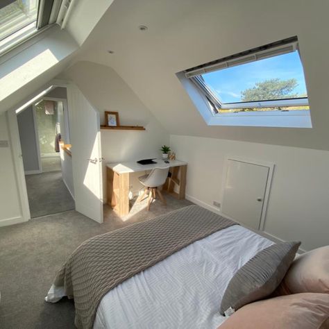 Velux Loft conversion in Solihull Loft Conversion Bedroom And Office, Simple Attic Conversion, Small Dormer Loft Conversion, Small Velux Loft Conversion, Low Height Loft Conversion, Attic Velux Windows, Small Loft Conversion Bedroom With Dorma, Apex Loft Conversion, Loft Conversion 2 Bedrooms