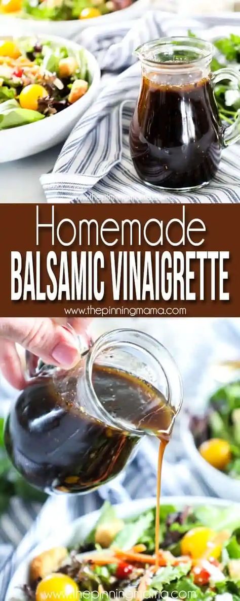 This quick and easy homemade Balsamic Vinaigrette is easy to make and super delicious. Balsamic Vinegarette, Balsamic Dressing Recipe, Honey Balsamic Vinaigrette, Balsamic Vinegar Dressing, Vinaigrette Dressing Recipe, Balsamic Vinaigrette Recipe, Homemade Balsamic Vinaigrette, Salad With Balsamic Dressing, Balsamic Vinaigrette Dressing