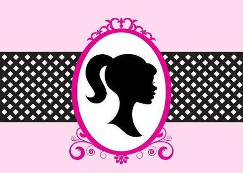 Barbie Pink Black White Classic Retro Sihouette Timeline Twitter Facebook Cover Photo Molde, Barbie Silhouette Party, Barbie Bar, Barbie Paris, Barbie Bday, Barbie Silhouette, Barbie Theme Party, Free Barbie, Barbies Pics