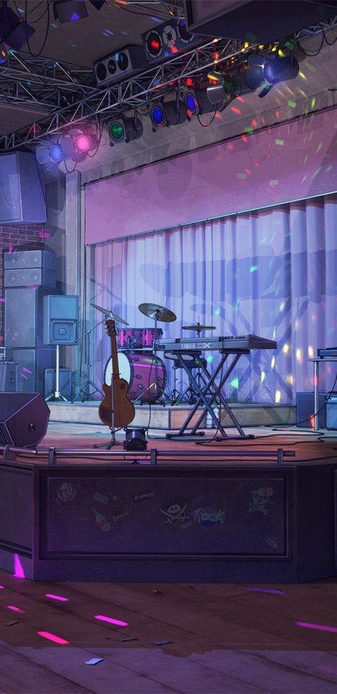 Anime Stage Wallpapers - Top Free Anime Stage Backgrounds - WallpaperAccess Concert Background Stage, Anime Concert, Stage Wallpaper, Concert Wallpaper, Instruments Guitar, Guitar Artwork, Stage Background, Concert Stage, Anime Backgrounds