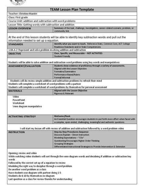 Differentiated Instruction Lesson Plan Template Inspirational Team Lesson Plan Template Daily Lesson Plan Template Free, Differentiated Instruction Lesson Plans, Daily Lesson Plan Template, Easy Lesson Plan Template, Differentiated Lesson Plan Template, Og Lesson Plan Template, Unit Plan Template, Teacher Lesson Plans Template, Editable Lesson Plan Template