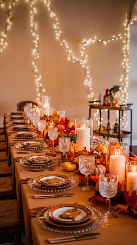 Enhance your space with beautiful friendsgiving decor that reflects the spirit of gratitude and friendship, making your gathering feel special and memorable. Friendsgiving Setup Ideas, Small Gathering Decor Ideas, Thanksgiving Inspo Decor, Friendsgiving Party Decor, Thanksgiving Dinner Ideas Decorations, Friendsgiving Dinner Party Decor Table, Friendsgiving Decorations Dinner Parties, Friendsgiving Set Up, Friends Giving Aesthetic