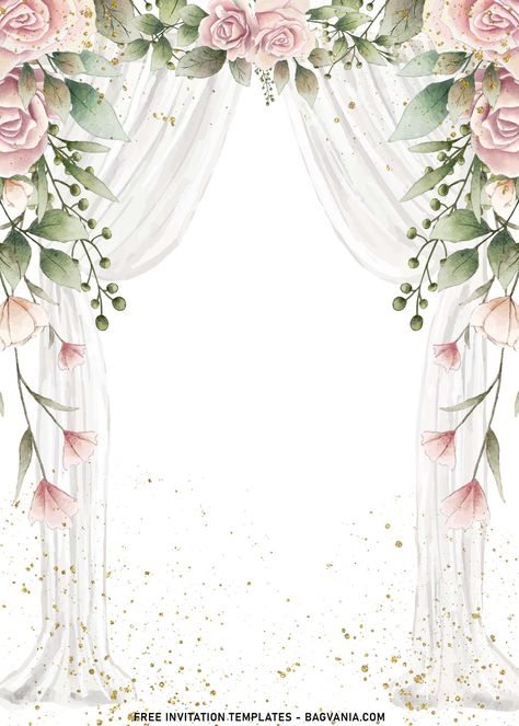 Invite Design Template, Wedding Background Illustration, Floral Wedding Invitations Template, Double Arch Wedding, Invitation Background Templates, Wedding Invitations Templates Free, Invitation Card Design Templates, Backgrounds For Invitations, Floral Background Design