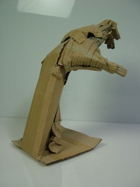 'After Rodin' Cardboard sculpture - by Beverley Porter Cardboard Hand Sculpture, Carton Sculpture, Cardboard Sculptures, Cardboard Art Sculpture, Paper Art Sculpture, Middle School Art Projects, Cardboard Sculpture, Paper Mache Art, Cardboard Art