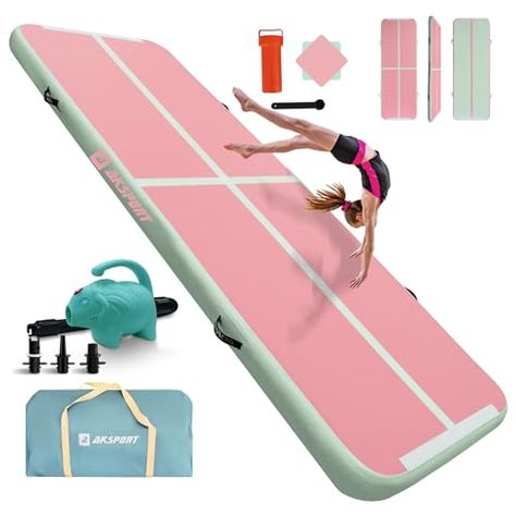 AKSPORT Inflatable Air Gymnastics Mat 10ft/13ft/16ft/20ft Air Mat Tumble Track 4/8 inches Thick Tumbling Mat for Home Use/Training/Cheerleading/Yoga/Water with Pump Tumble Track, Tumbling Mat, Gymnastics Mat, Tumble Mats, Gym At Home, Gymnastics Mats, Sport Gymnastics, Cycling Workout, Golf Sport