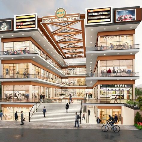 Shoping Complex Design, Clothing Shop Exterior, Modern Supermarket Design, Mall Plan Architecture Shopping Center, Company Exterior Design, Comercial Building Design, Mall Architecture Design, City Design Concept, Modern Commercial Building