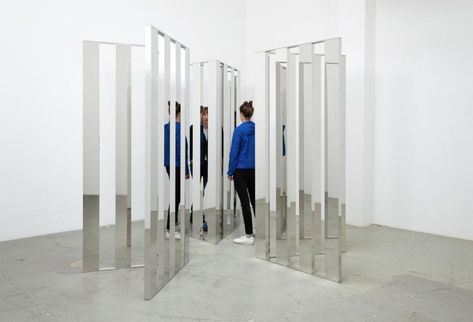 Mirror Angle Fragments, 2014. Jeppe Hein, Mirror Illusion, Mirror Maze, Mirror Installation, Mirror Room, Hall Of Mirrors, Deco Studio, Mirror Set, Mirror Art