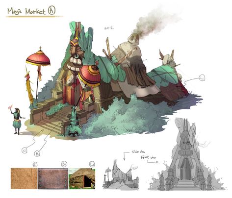 ArtStation - Store, Autumn(GaEul) Kwon Pioneer House, 3d Karakter, Props Concept, Bg Design, Building Concept, Fantasy Props, Game Illustration, Building Art, Fantasy House