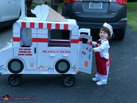 Ice Cream Truck Costume, Wagon Costume, Ice Cream Hat, Truck Costume, Ice Cream Costume, Matching Family Halloween Costumes, Baby Ice Cream, Diy Baby Costumes, Hat Images