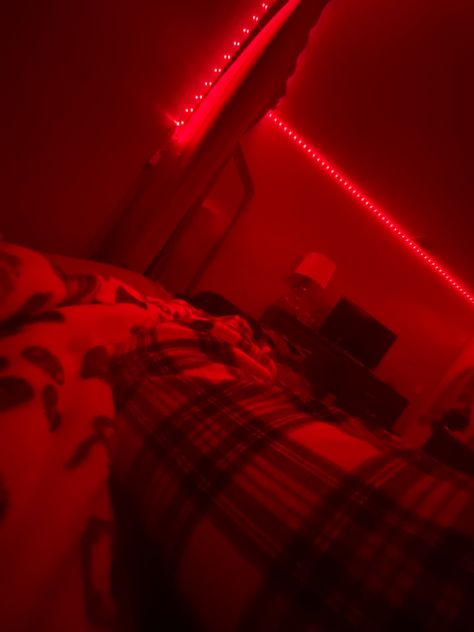 Red Led Lights Aesthetic Couple, Room With Red Led Lights, Led Light Bedroom Aesthetic, Red Led Room, Thigh Pics With Led Lights, Red Led Lights Selfie, Room Inspo Led Lights, Red Led Lights Aesthetic, Bedroom Aesthetic Led Lights