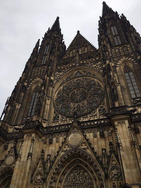 Saints Vitus Cathedral, Prague  Pic by: @ipernoia Saint Vitus Cathedral, Prague Cathedral, St Vitus Cathedral Prague, Goth Architecture, St Vitus Cathedral, Gothic Buildings, Dark Castle, Castle Aesthetic, Gothic Cathedrals