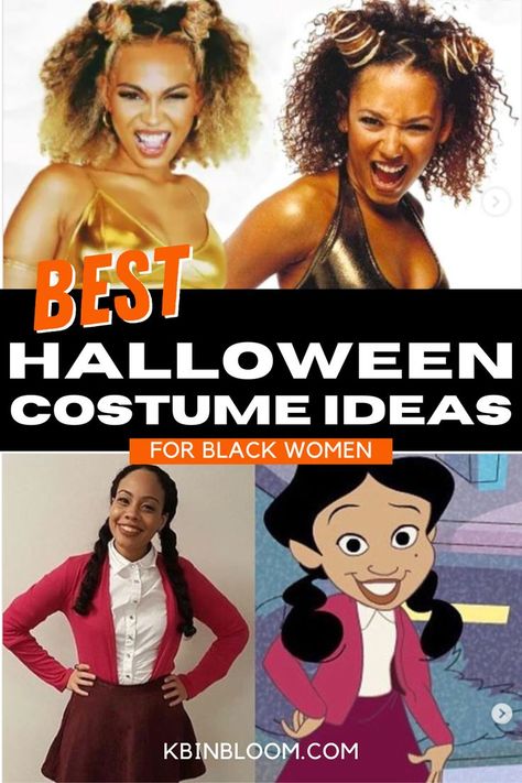 Black Disney Characters Costumes, Celebrity Halloween Costumes Black Women, Halloween Costumes Black Girls Ideas, Holloween Costume Ideas Black Women 2023, Hallowen Costume Ideas For Black Women, Black Woman Halloween Costumes Ideas, Best Friend Halloween Costumes Black Women, Cute Costumes Black Women, Womens Creative Halloween Costumes