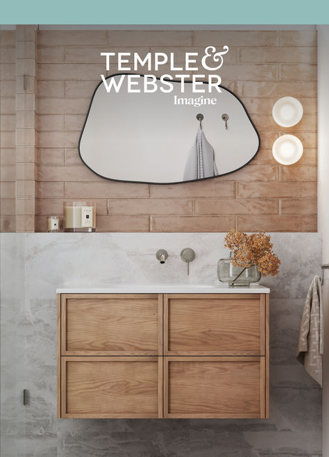 Turn your bathroom into a tranquil oasis with Temple & Webster's exquisite range of bathroom vanities and fixtures 🚿 Strawberry Tiramisu, Shower Screens, Silver Grey Rug, Laundry Bathroom, Wine Rack Cabinet, Floor Runners, Wardrobe Furniture, Hallway Furniture, Bathroom Tiles