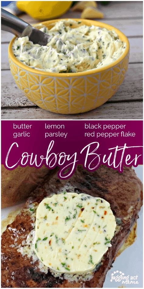 How To Make Cowboy Butter, Casino Butter Recipe, Butter Compound For Steak, Homemade Whipped Butter, Creole Butter Recipe, Pepper Butter Recipe, Chimichurri Butter, Cowboy Butter Steak, Compound Butter For Steak