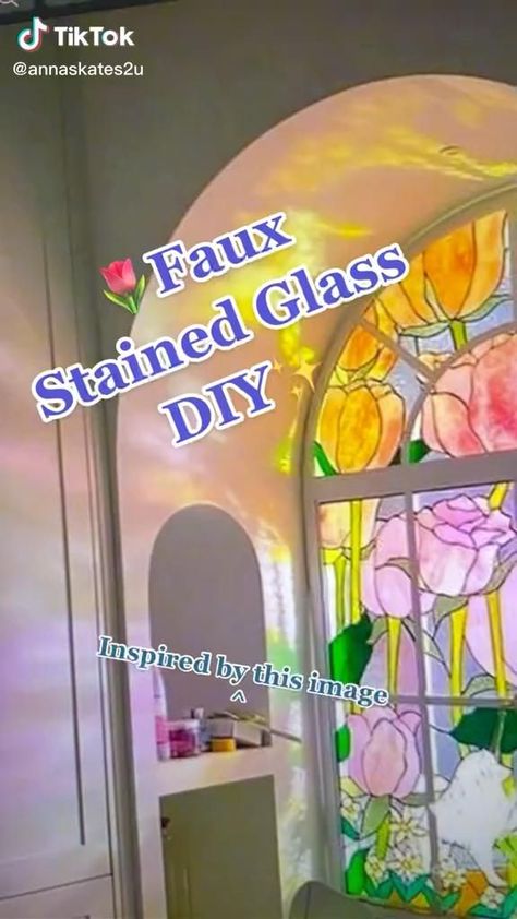 Stained Glass Diy Tutorials, Yellow Kitchen Cabinets, Painting On Glass Windows, Diy Stained Glass Window, Stain Glass Window Art, Stained Glass Mirror, Diy Staining, Window Stained, Small Couch