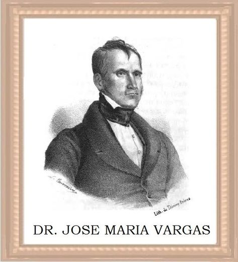 José María Vargas,imagen de Obra: "Resumen de la Historia de Venezuela", por Rafael Ma. Baralt y Ramón Díaz, París, Imp. H Fournier y Cía, 1841, tomo2, página sin numerar. Diseño propio uso libre