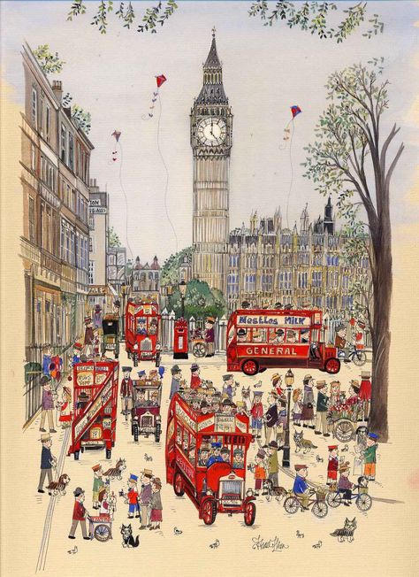 Parliament Square 2 London Art Drawing, London Artwork, London Drawing, London Illustration, London Poster, City Illustration, London Town, London Calling, London Love