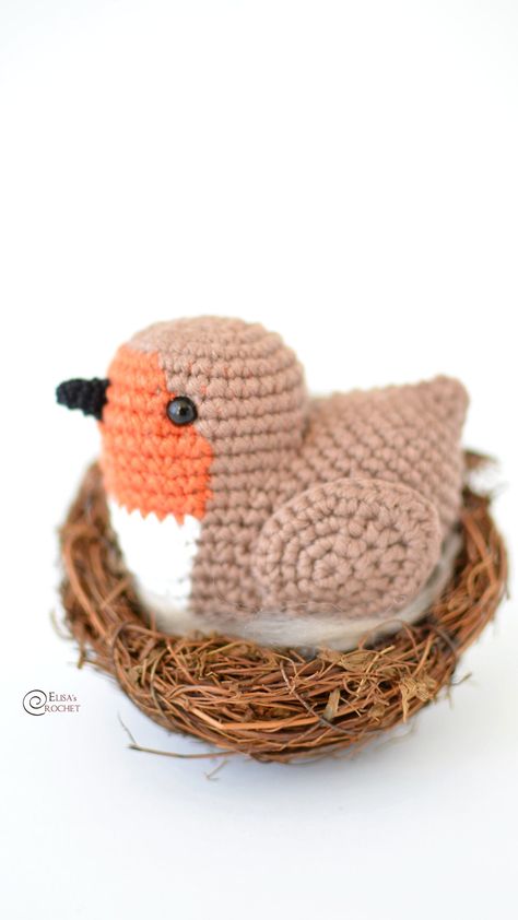 Crochet Bluebird, Tiny Bird Amigurumi Free Pattern, Crochet Small Bird Free Pattern, Bluebird Crochet Pattern, Crocheted Birds, Christmas Ornaments To Crochet, Crochet Robin Pattern Free, Amigurumi Birds, Crochet Bird Patterns Free Amigurumi