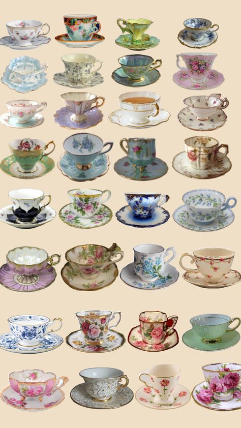 🎀cute tiny tea cups🩰#vintage #teacups #girlaesthetic Vintage Tea Cup Aesthetic, Tea Cup Reference, Object Refrences, Teacups Aesthetic, Teatime Illustration, British Tea Time, Tea Time Illustration, Candle Scents Recipes, Teacup Vintage