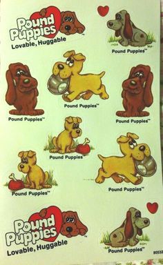 1980's cartoon stickers | Vintage stickers • Pound Puppies • 1980s TV Show Cartoon More 1980 Cartoons, Childhood Memories 80s, 1980s Childhood, Pound Puppies, Kids Memories, Stickers Vintage, Vintage Stickers, Hello Kit, Back In My Day