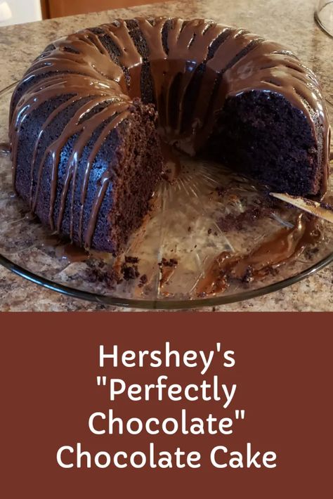 Hershey’s “Perfectly Chocolate” Chocolate Cake – The Crafty Working Mom Back Of The Box Hersheys Chocolate Cake, Hershey’s Chocolate Cake, Hershey Chocolate Cake, Hersheys Chocolate Cake, Hersheys Chocolate Cake Recipe, Chocolate Chocolate Cake, Hershey Chocolate Cakes, Milk Chocolate Cake, Cake Bundt