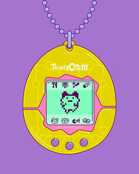 Tomagatchi Drawing, Neo Retro Illustration, Tamagochi Illustration, 90s Aesthetic Illustration, 90s Illustration Retro, 90s Aesthetic Drawing, Illustrative Website, Tamagotchi Illustration, Beads Illustration