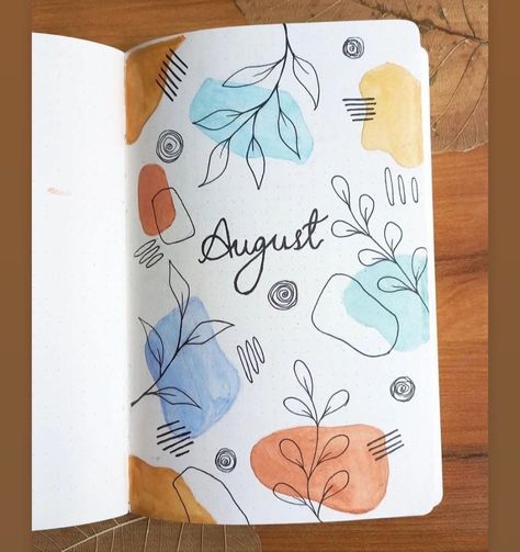 Scrapbook Months, August Cover Page Bullet Journal, Bujo Month Cover, August Journal Cover, Bullet Journal First Page, Bujo 2025, August Bullet Journal Cover, August Bullet Journal, Bullet Journal August