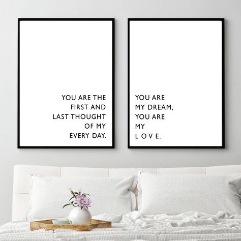 Excited to share the latest addition to my #etsy shop: Couples print, set of 2 prints, Love print, Couples poster, Love quote, Bedroom decor, set of 2 printable, Inspirational, you are my love Cute Couples Bedroom, Couple Signs For Bedroom, Cute House Signs, Decorating Small Spaces Apartments, Bedroom Design For Couples, Redecorating Bedroom, Master Bedrooms Ideas, Couple Signs, Bedroom Black And White