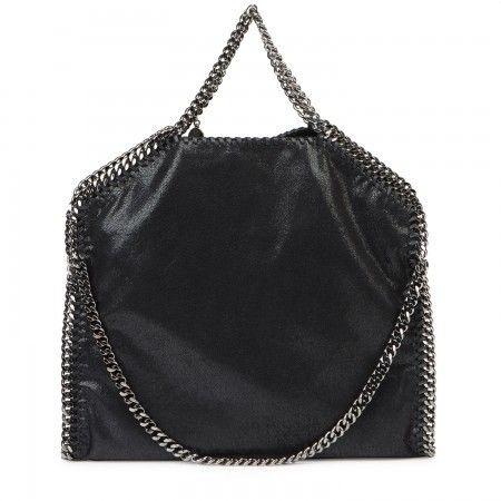 Stella McCartney Falabella faux suede tote Luxury Black Bucket Bag With Chain Strap, Luxury Metal Bag With Chain Strap, Stella Bag, Stella Mccartney Purse, Falabella Bag, Black Bucket Bag With Silver-tone Hardware, Stella Mccartney Handbags, Designer Black Shoulder Bag With Silver-tone Logo, Felt Tote