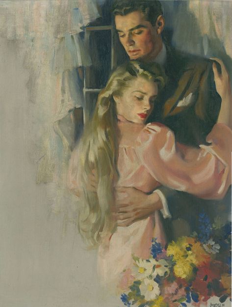 William Andrew Loomis (1892-1959)  —  1943   (818x1080) Romance Arte, Andrew Loomis, Arte Grunge, Vintage Illustration Art, Rennaissance Art, Vintage Couples, Art Of Love, Romance Art, Vintage Romance