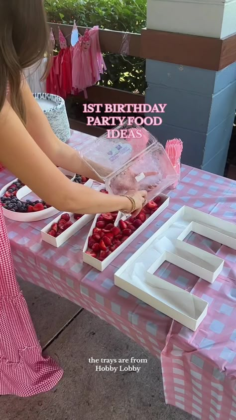 Make Your Day Berry Themed First Birthday Food, Berry First Birthday Snack Ideas, Berry First Birthday Cake Table, Food For Berry First Birthday, First Bday Food Ideas, Berry First Birthday Food Table, Berry First Birthday Snacks, Berry First Birthday Party Food Table, First Birthday Girl Food Ideas