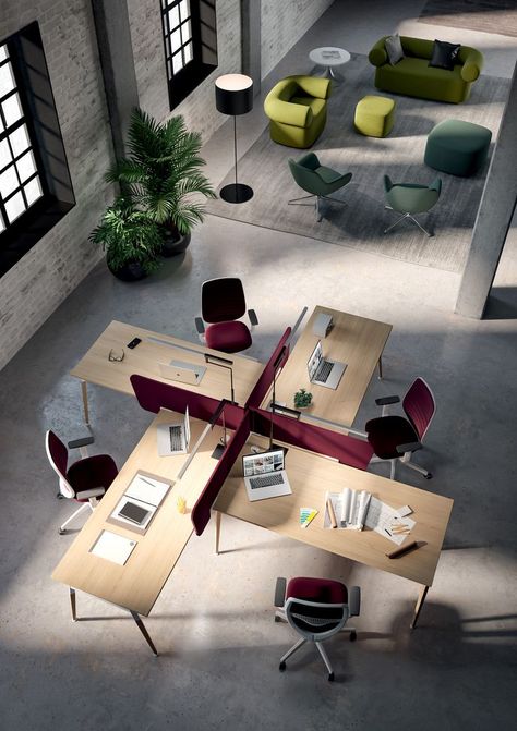 Office Interior Design Workspaces, Office Interior Design Modern Workspaces, Minimalist Office Design, Minimalist Office Desk, Office Layout Plan, Office Furniture Layout, Contemporary Office Design, Industrial Office Design, Tables Design