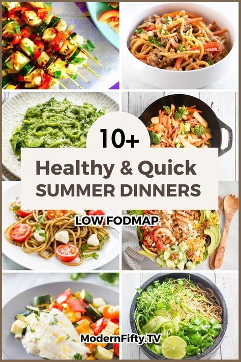 Photo of dishes quick and easy summer dinners for people on Low FODMAP diet. Quick Summer Dinners, Quick Summer Dinner Ideas, Low Residue Diet, Fodmap Lunch, Fodmap Recipes Dinner, Low Fodmap Recipes Dinner, Summer Dinner Ideas, Low Fodmap Diet Recipes, Fodmap Diet Recipes