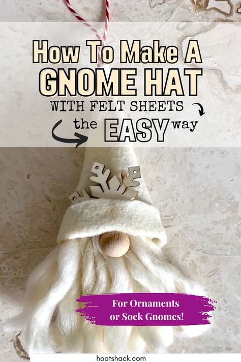 Mini Gnome Hats, How To Make Gonk Hats, How To Make A Gnome Mustache, How To Make A Gnome Hat Out Of Felt, Slipper Gnomes Diy How To Make, Yarn Nome, How To Make A Gnome Hat Out Of Fabric, Pinecone Gnomes Diy How To Make, How To Make A Gnome Free Pattern